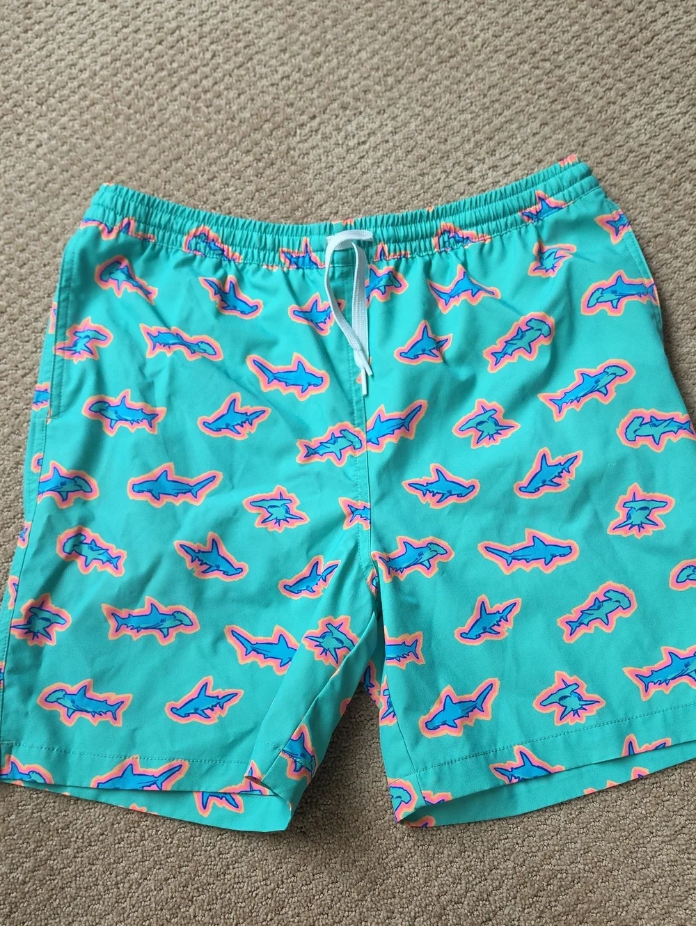 Chubbies Teal Shark Youth XL Swim Trunks